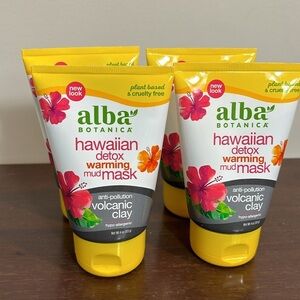 4 Alba Botanical Hawaiian detox warming mud face masks or body scrub